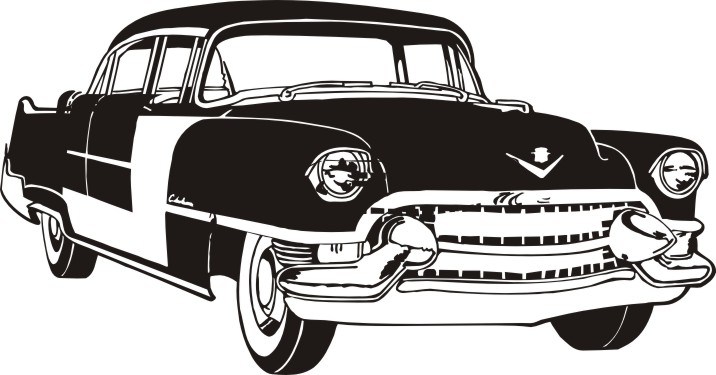 716x375 Antique Cadillac Car Graphic Design Vector