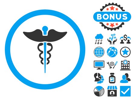 450x329 Bicolor Blue Gray Caduceus Logo Royalty Free Vector Graphics