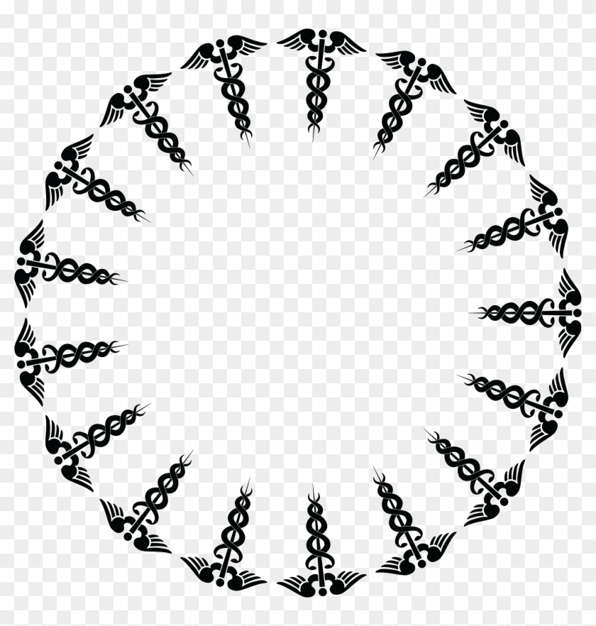 840x882 Free Clipart Of A Caduceus Frame