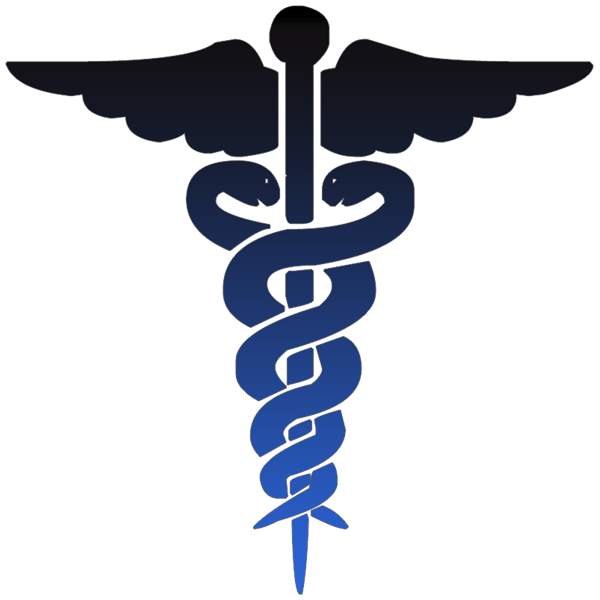 600x600 Caduceus Medical Symbol Black Blue Clipart Image