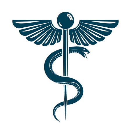450x450 Caduceus Symbol Made Using Bird Wings And Poisonous Snakes