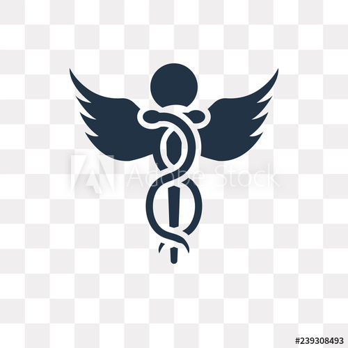 500x500 Caduceus Vector Icon Isolated On Transparent Background, Caduceus