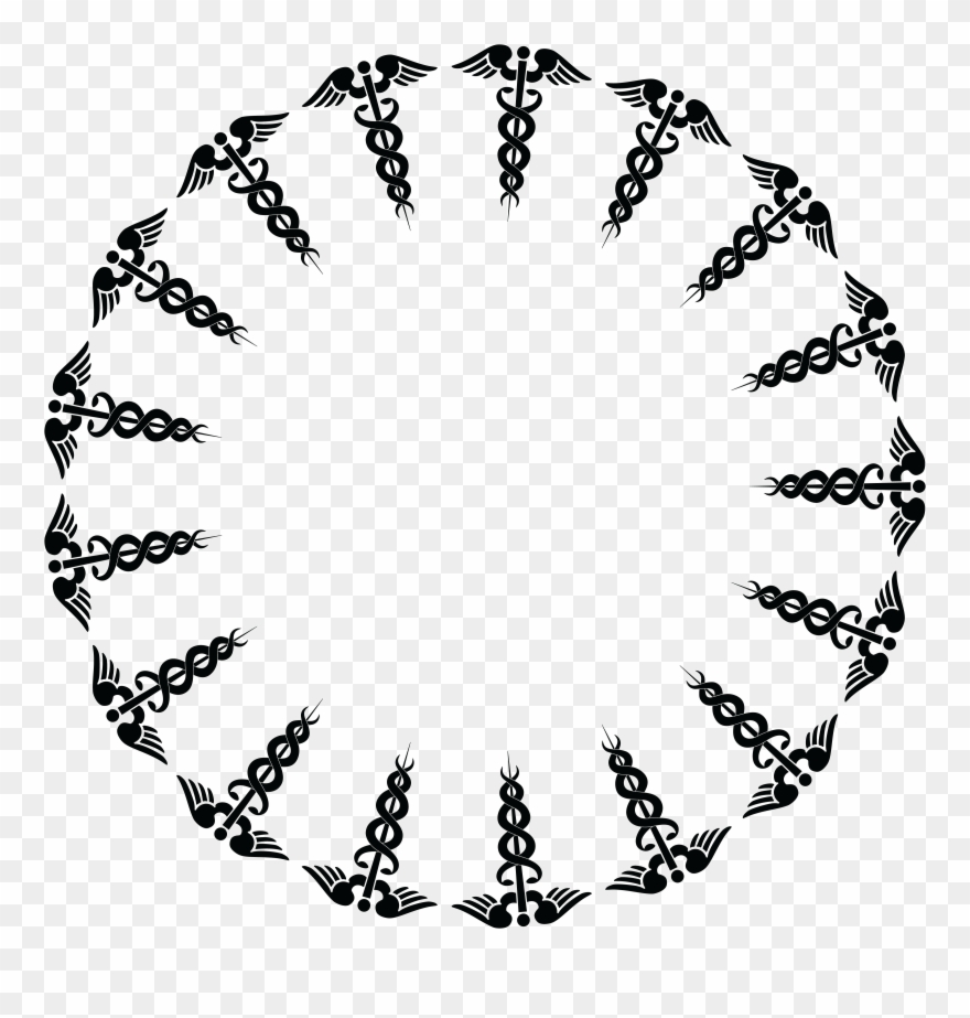 880x923 Free Clipart Of A Caduceus Frame