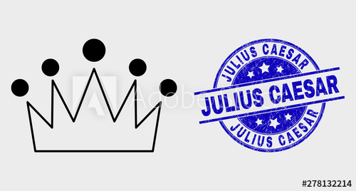 500x268 Vector Stroke Crown Pictogram And Julius Caesar Seal St Blue