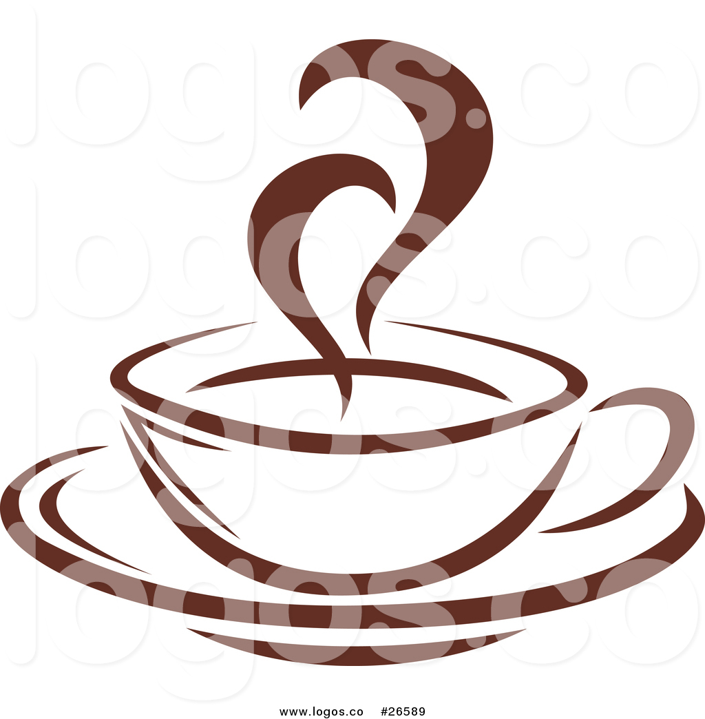 1024x1044 Royalty Free Vector Logo Of A Brown Cafe Coffee Cup With Rising