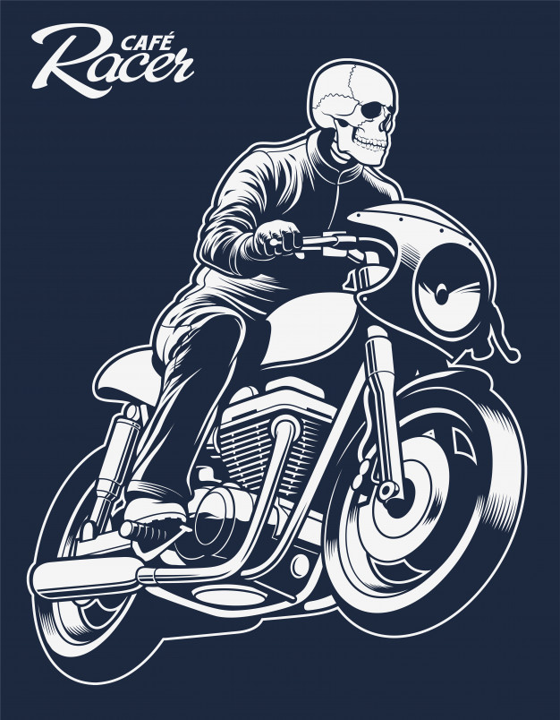 Cafe Racer Vector Illustration Skeleton On Motorcycle Vector 626x804 Cafe Racer Vector Illustration Skeleton On Motorcycle Vector