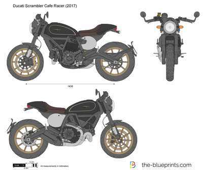 Ducati Scrambler Cafe Racer Vector Drawing 400x336 Ducati Scrambler Cafe Racer Vector Drawing