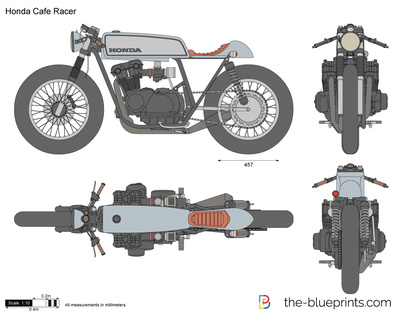 Honda Cafe Racer Vector Drawing 400x313 Honda Cafe Racer Vector Drawing