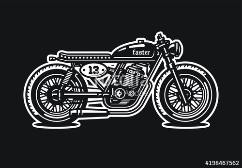 Monochrome Cafe Racer Motorcycle Vintage Style Custom Bike 500x346 Monochrome Cafe Racer Motorcycle Vintage Style Custom Bike