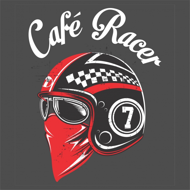 Motorcycle Rider Helmet With Tex Cafe Racer Vector Hand Drawing 640x640 Motorcycle Rider Helmet With Tex Cafe Racer Vector Hand Drawing