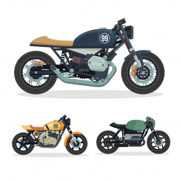 Vintage Cafe Racer Motorcycle Illustration Set Vector Free Download 626x626 Vintage Cafe Racer Motorcycle Illustration Set Vector Free Download