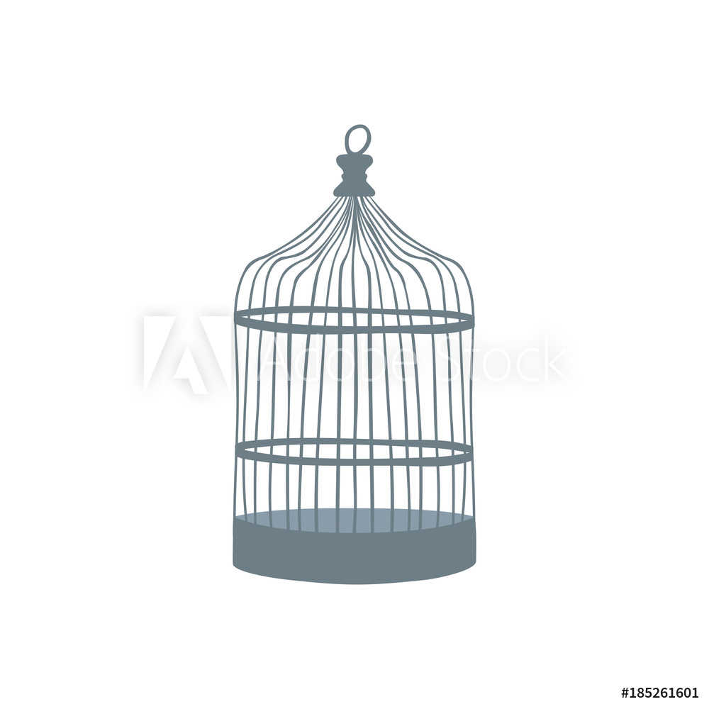 1000x1000 Photo Art Print Old Bird Cage Vector Europosters