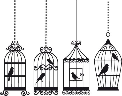490x383 Free Vector Bird And Birdcage Vector Random Cage Tattoos