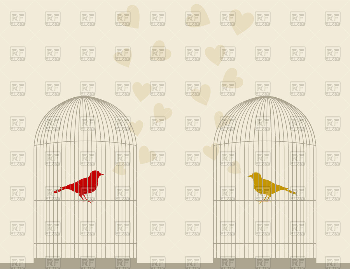 1200x923 Birds Sing About Love In Cage Vector Image Of Plants And Animals