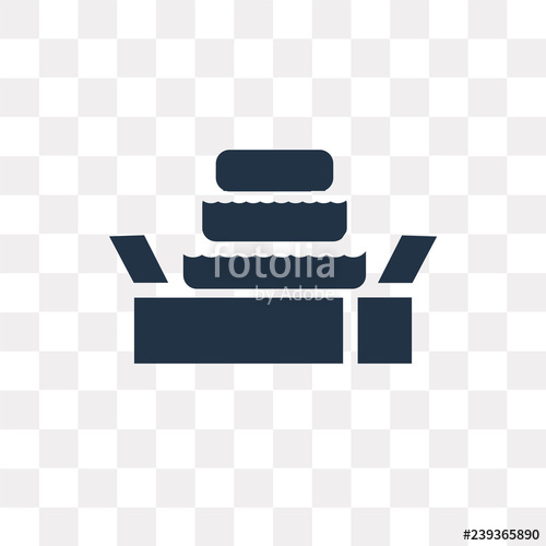500x500 Cake Box Vector Icon Isolated On Transparent Background, Cake Box