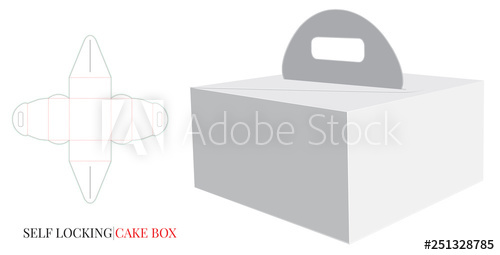 500x255 Paper Box With Handle Template, Vector With Die Cut Laser Cut