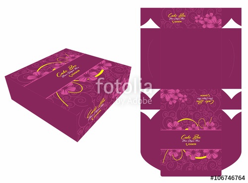 500x370 Purple Flower Cake Box Stock Image And Royalty Free Vector
