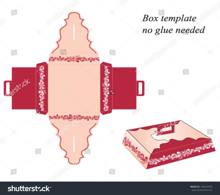 900x798 Box Template Handle No Glue Needed Stock Vector Shutterstock