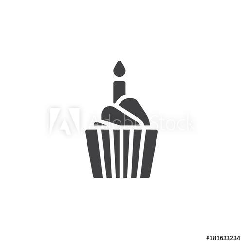 500x500 Birthday Cake Icon Vector, Filled Flat Sign, Solid Pictogram