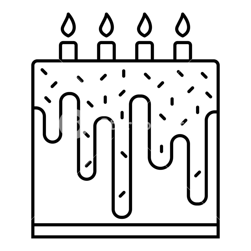 1000x1000 Birthday Cake Icon Outline Birthday Cake Vector Icon For Web