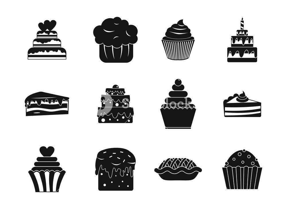1000x727 Cake Icon Set Simple Set Of Cake Vector Icons For Web Design