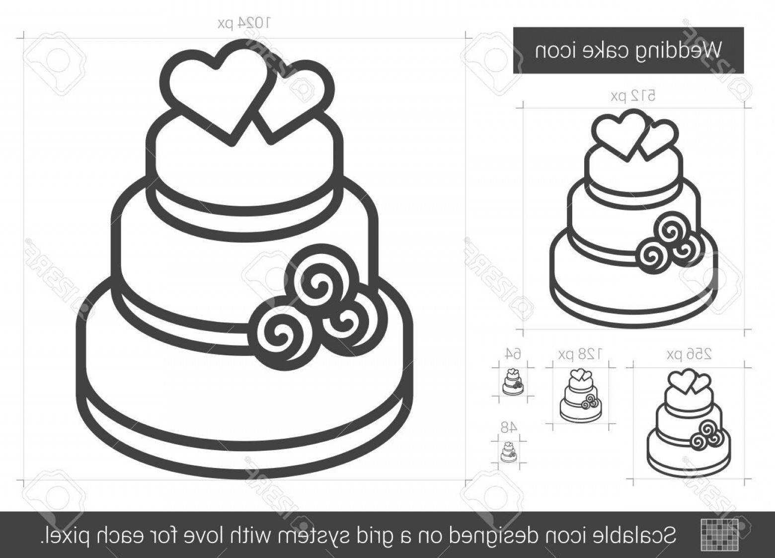 Photostock Vector Wedding Cake Vector Line Icon Isolated On White 1560x1123 Photostock Vector Wedding Cake Vector Line Icon Isolated On White