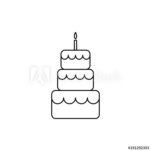 Birthday Cake Line Icon Outline Cake Vector Icon 500x500 Birthday Cake Line Icon Outline Cake Vector Icon