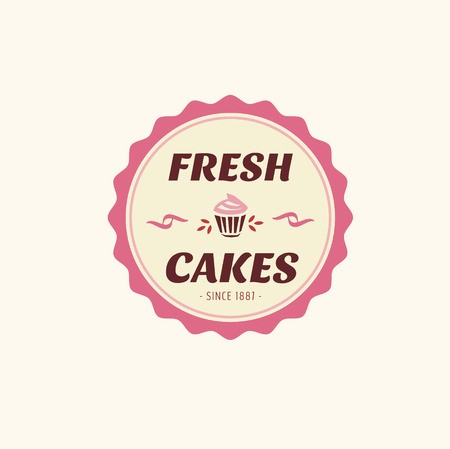 450x449 Abstract Vector Cake Vintage Logo Element Cakes, Bread, Bakery