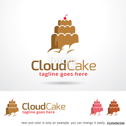 500x500 Cloud Cake Logo Template Design Vector Stock Image And Royalty
