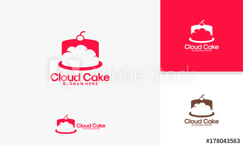 500x300 Cloud Cake Logo Designs Template, Online Cake Logo Vector