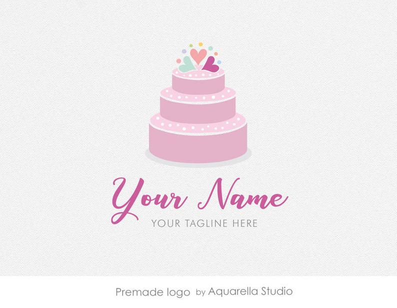 794x617 Premade Logo Design Wedding Cake Logo Cake Logo Bakery Etsy