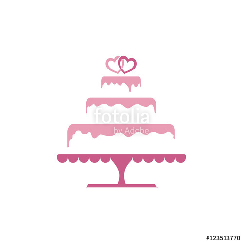 500x500 Sweet Tiered Love Wedding Cake Logo Template Stock Image