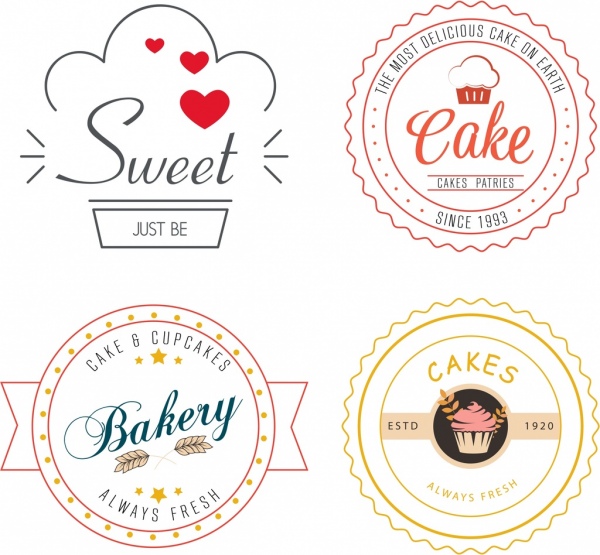 600x555 Bakery Logo Collection Classical Flat Sketch Free Vector In Adobe