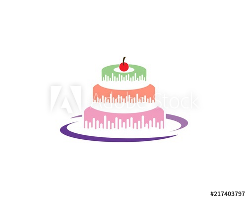500x400 Birthday Cake Logo Vector Template