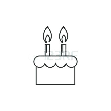 450x450 Cake Outline Birthday Cake Icon In Thin Outline Style Royalty Free