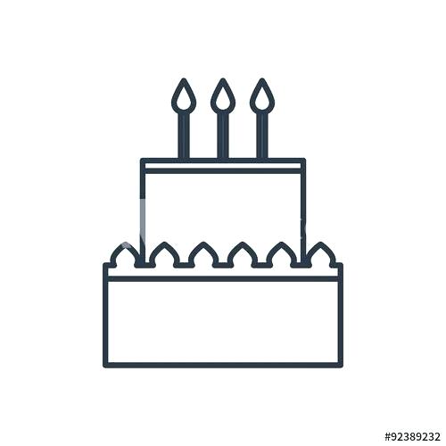 500x500 Cake Outline Cake Outline Vector Birthday Cake Outline Icon Food