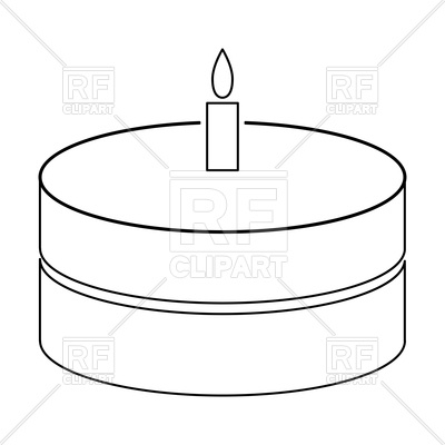 400x400 Cake With Candle Outline Icon Vector Image Of Food And Beverages