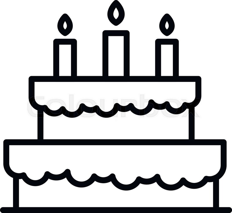 800x736 Holiday Cake Icon Outline Holiday Stock Vector Colourbox