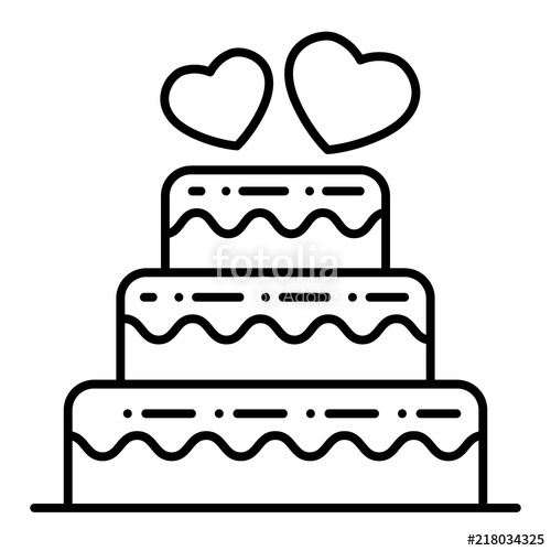 500x500 Layered Wedding Cake Thin Line Icon Wedding Cake Vector