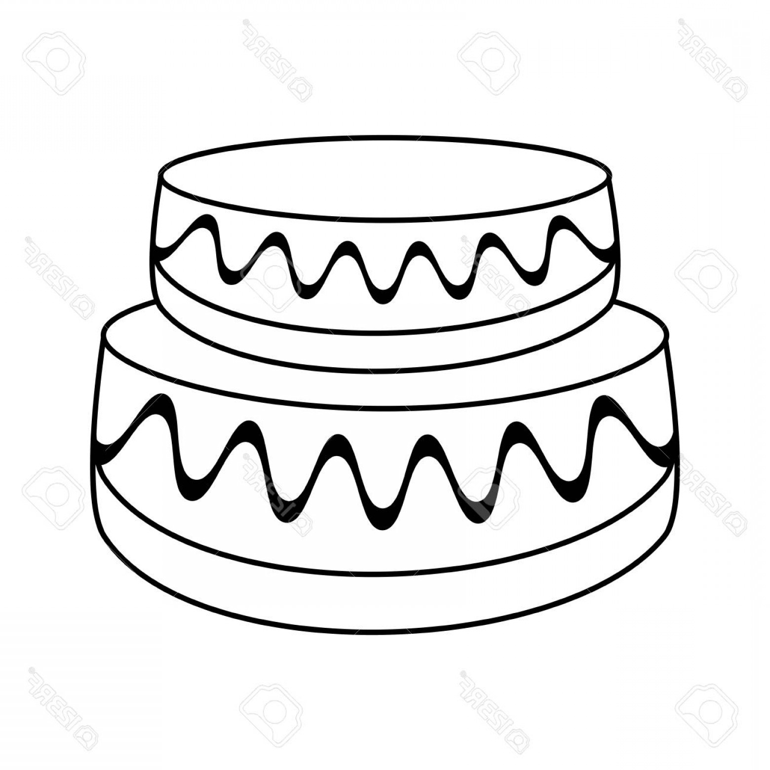 1560x1560 Photostock Vector Wedding Cake Dessert Outline Vector Illustration