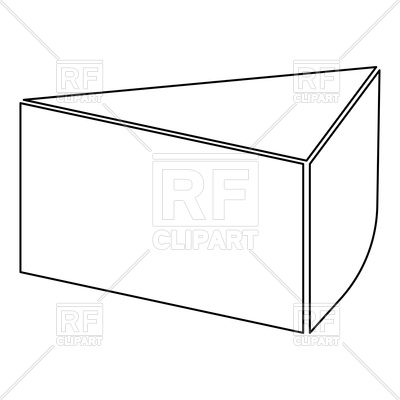 400x400 Piece Of Cake Outline On White Background Vector Image Of Food