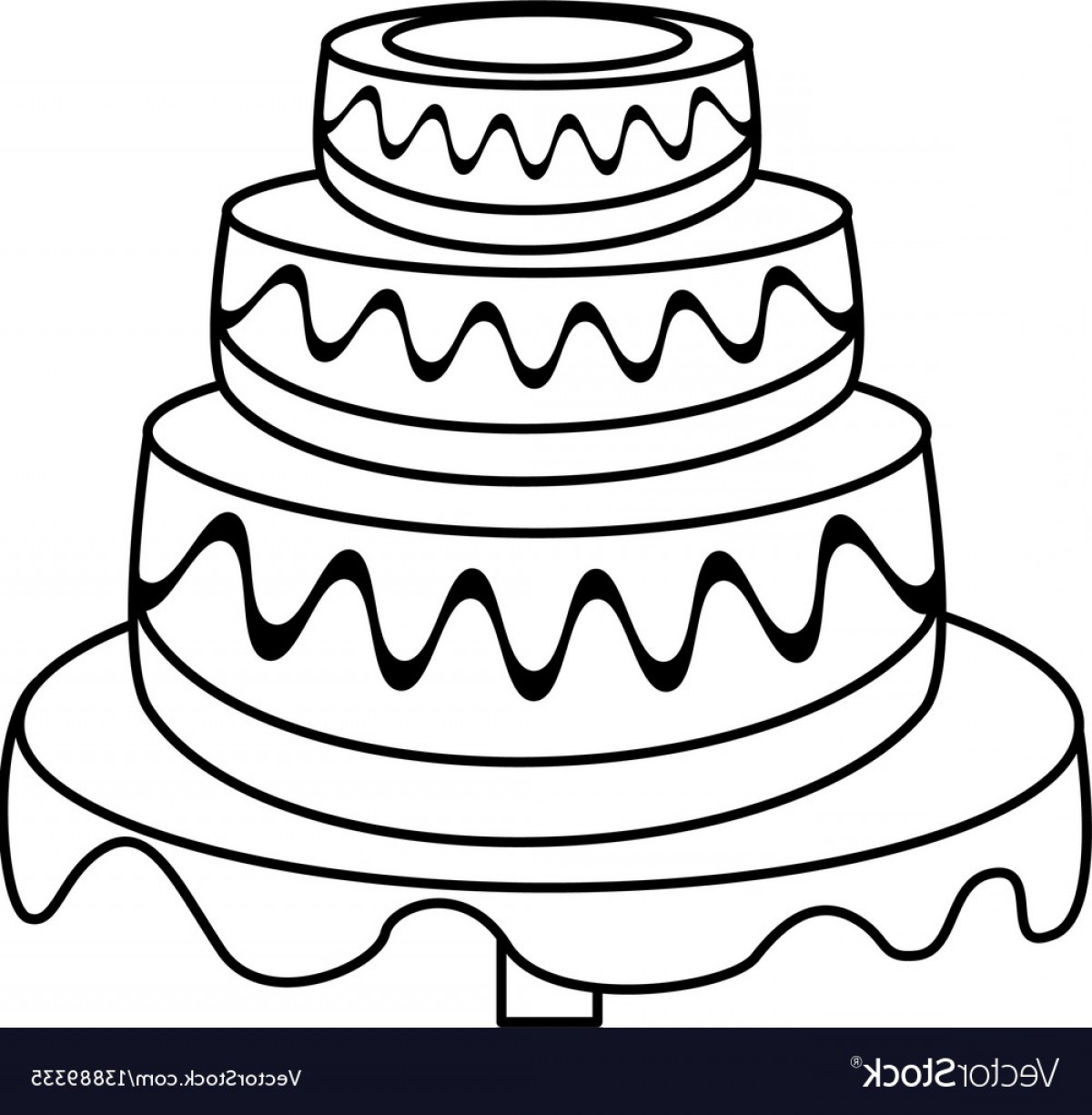 1200x1225 Wedding Cake Dessert Outline Vector Soidergi