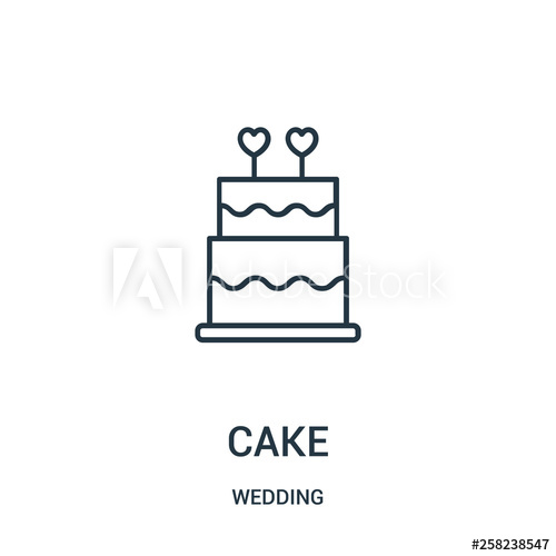 500x500 Cake Icon Vector From Wedding Collection Thin Line Cake Outline