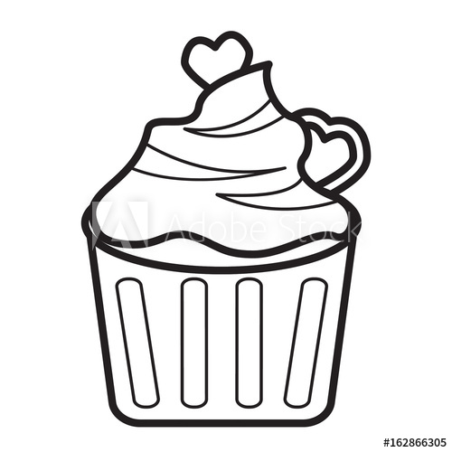 500x500 Cup Cake Icon Outline Vector