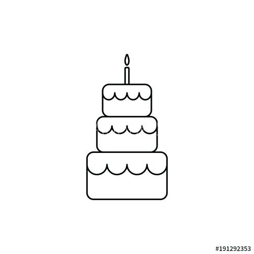 500x500 Birthday Cake Outline Birthday Cake Line Cake Vector Icon Birthday