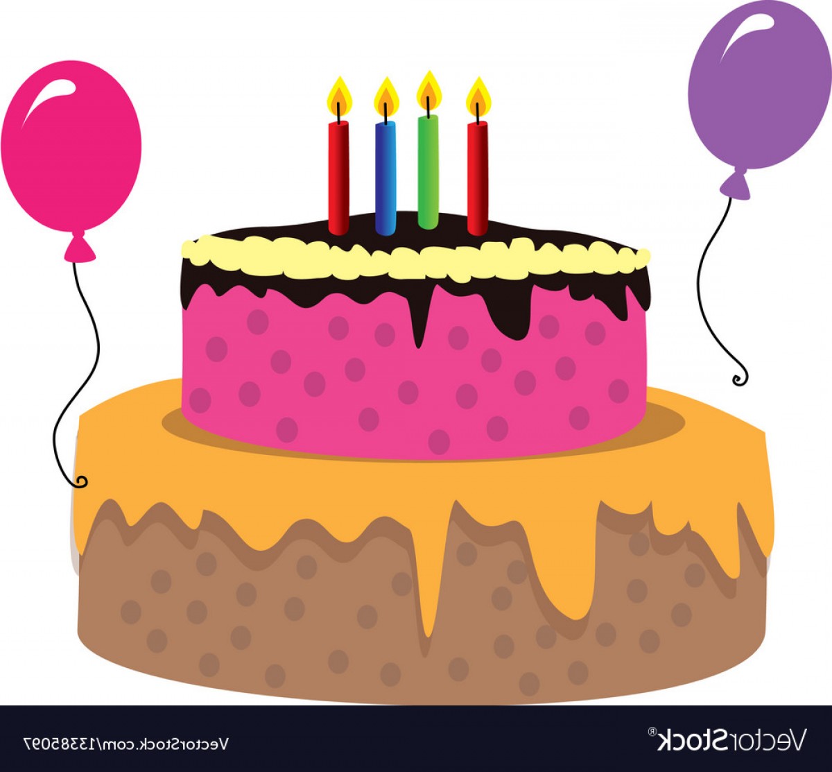 1200x1113 Color Silhouette With Birthday Cake And Candles Vector Catchsplace