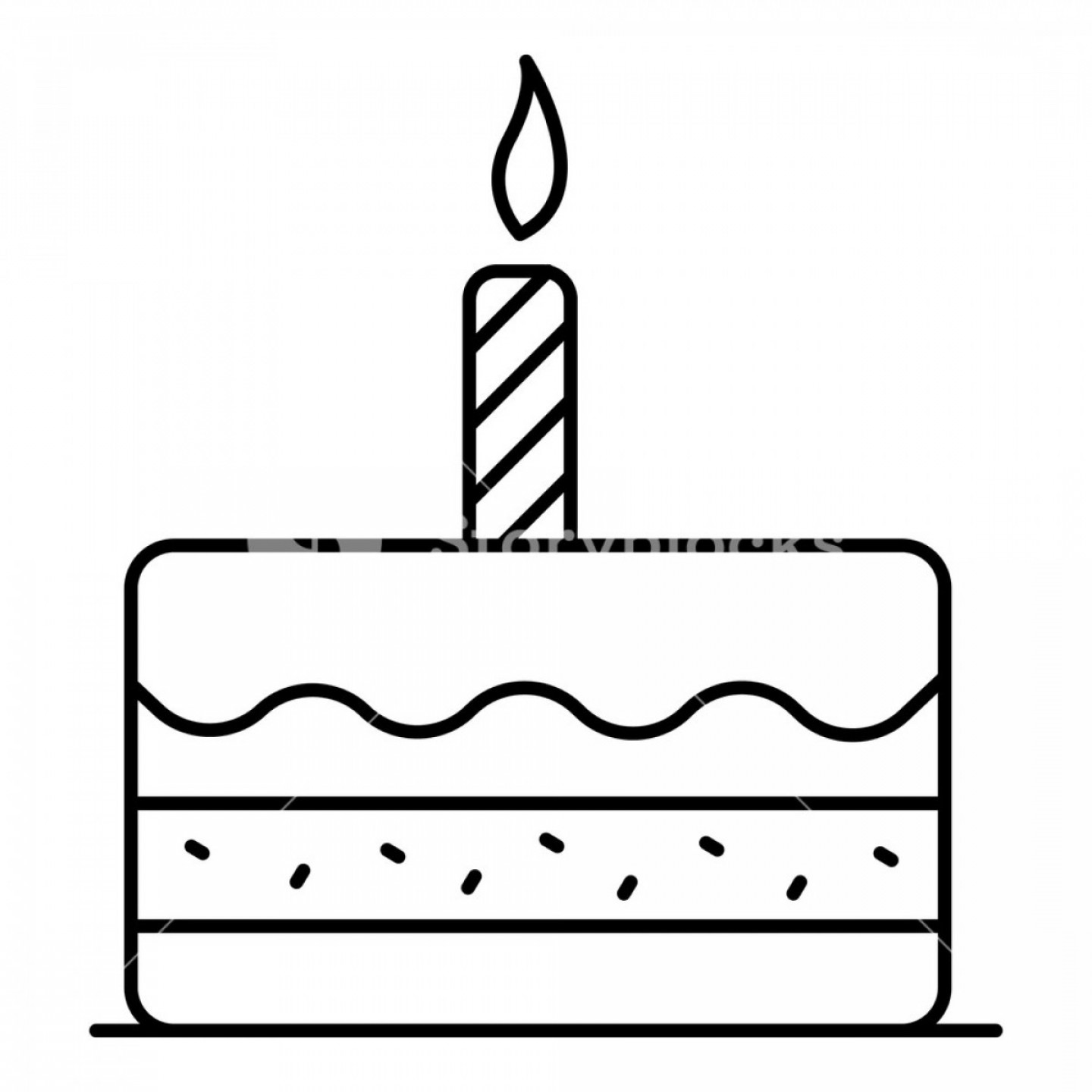 1440x1440 First Birthday Cake Icon Outline First Birthday Cake Vector Icon