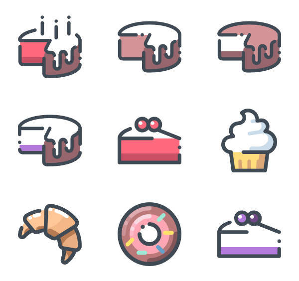 600x564 Cake Slice Icons