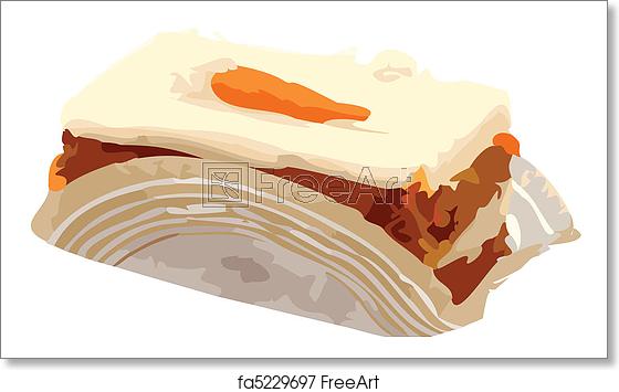 560x355 Free Art Print Of Carrot Cake Slice Vector Illustration Piece