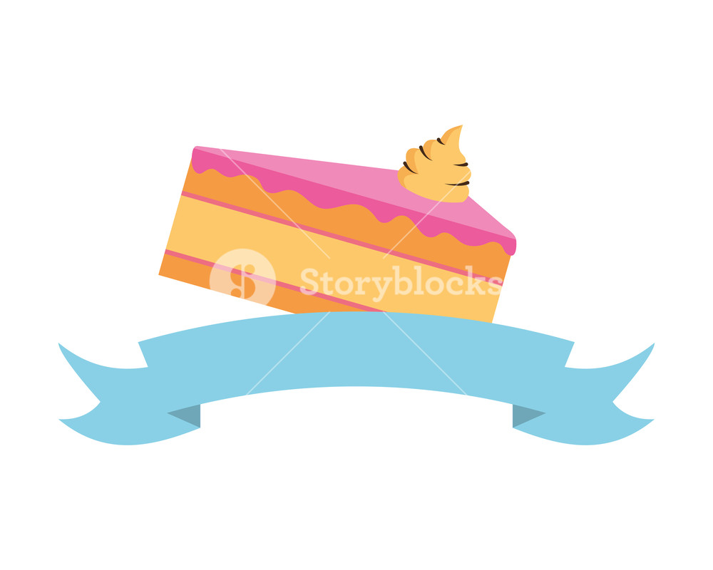 1000x800 Sweet Cake Slice On White Background Vector Illustration Royalty